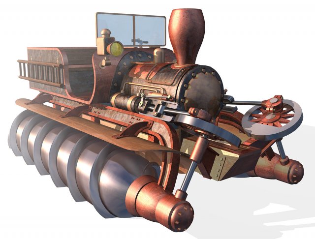 screw propelled vehicle 3D Model .c4d .max .obj .3ds .fbx .stl .blend 