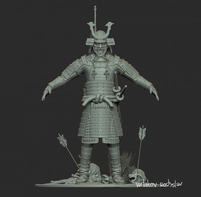 samurai Modèle 3D .c4d .max .obj .3ds .fbx .stl .blend 