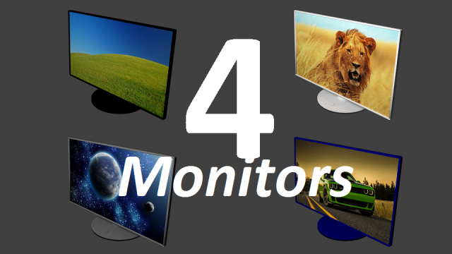 four monitors Modello 3D .c4d .max .obj .3ds .fbx .stl .blend 