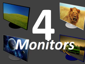 quatre moniteurs Modèle 3D