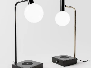 L&aacute;mpara de mesa LED Spenser con cargador inal&aacute;mbrico de John Lewis Modelo 3D