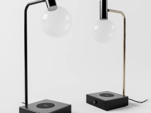 spenser led wireless charger table lamp by john lewis 3D Model