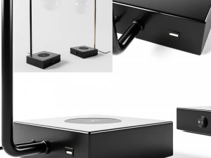 spenser led wireless charger table lamp by john lewis 3D Model