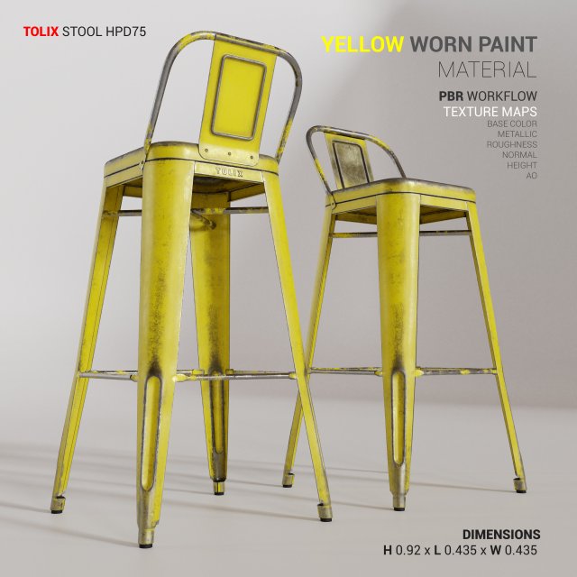 Yellow on sale tolix stool