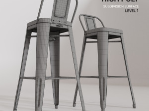 tolix stool hpd75 Modelo 3D