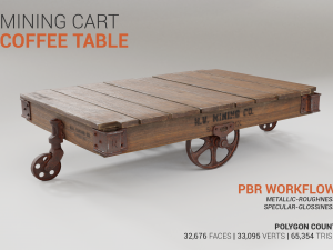 mining cart coffee table Modelo 3D