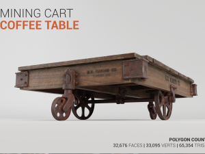 mining cart coffee table 3D मॉडल