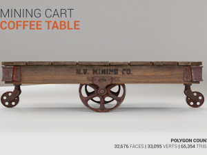 mining cart coffee table 3D मॉडल