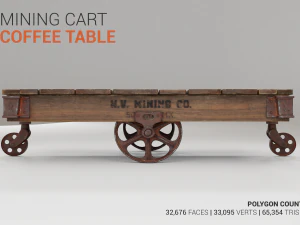 mining cart coffee table 3D Model