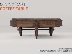 mining cart coffee table 3D मॉडल