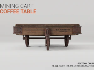 mining cart coffee table 3D Model