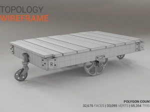 mining cart coffee table 3D Model