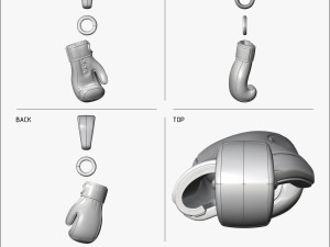 pendant boxing gloves v1 3D प्रिंट मॉडल