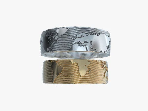 cincin kawin peta dunia v1 Model Cetak 3D