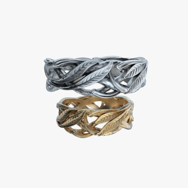 wedding rings laurel tree v1 3D 프린트 모델 .c4d .max .obj .3ds .fbx .stl .blend 