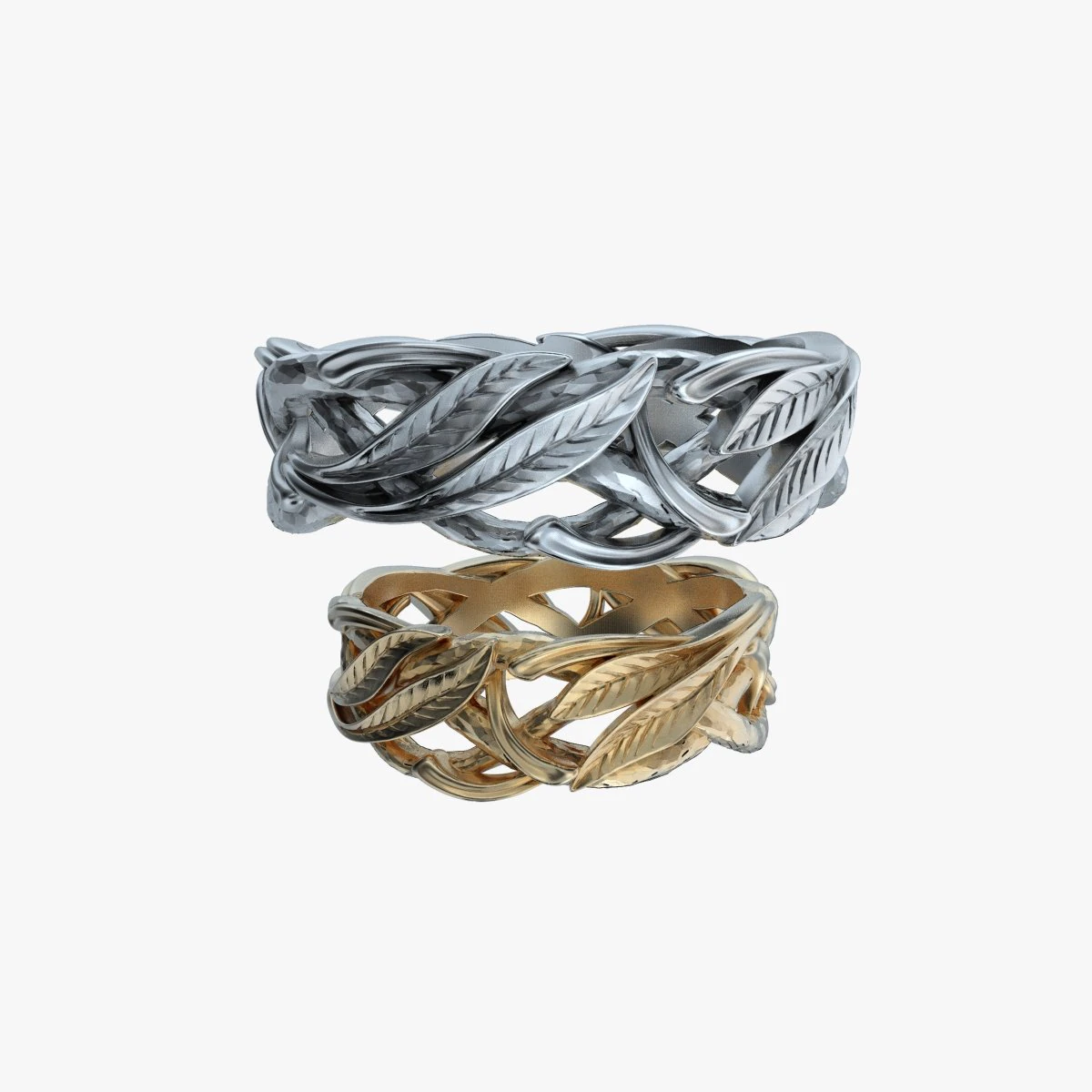 wedding rings laurel tree v1 3D Print Model .c4d .max .obj .3ds .fbx .stl .blend 