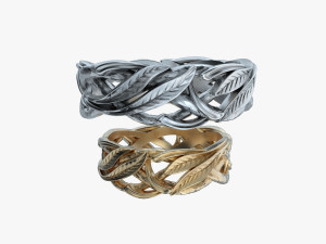 wedding rings laurel tree v1 3D प्रिंट मॉडल