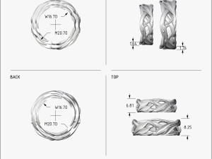 wedding rings laurel tree v1 3D 프린트 모델