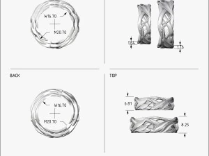 wedding rings laurel tree v1 3D Print Model