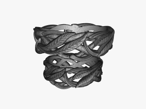 wedding rings laurel tree v1 3D 프린트 모델