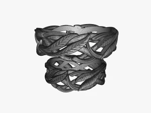 wedding rings laurel tree v1 3D Print Model