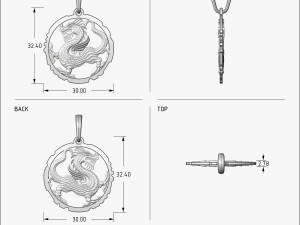 pendant dragon v1 3D 프린트 모델