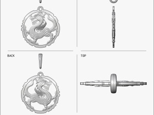 pendant dragon v1 3D 프린트 모델