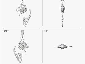 pendant wolf v1 Modelo de Impressão 3D