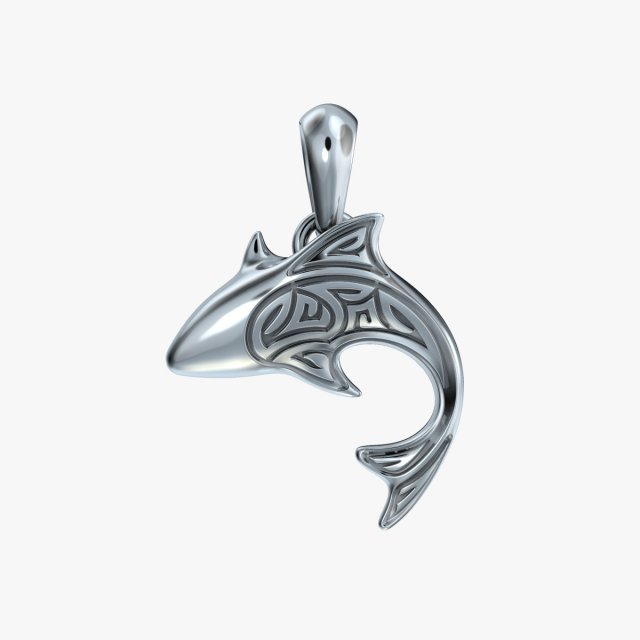pendant shark v1 3D 프린트 모델 .c4d .max .obj .3ds .fbx .stl .blend 