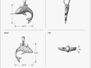 pendant shark v1 3D 프린트 모델
