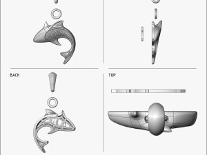 pendant shark v1 3D 프린트 모델