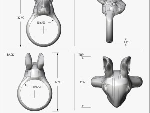 ring rabbit v1 3D प्रिंट मॉडल