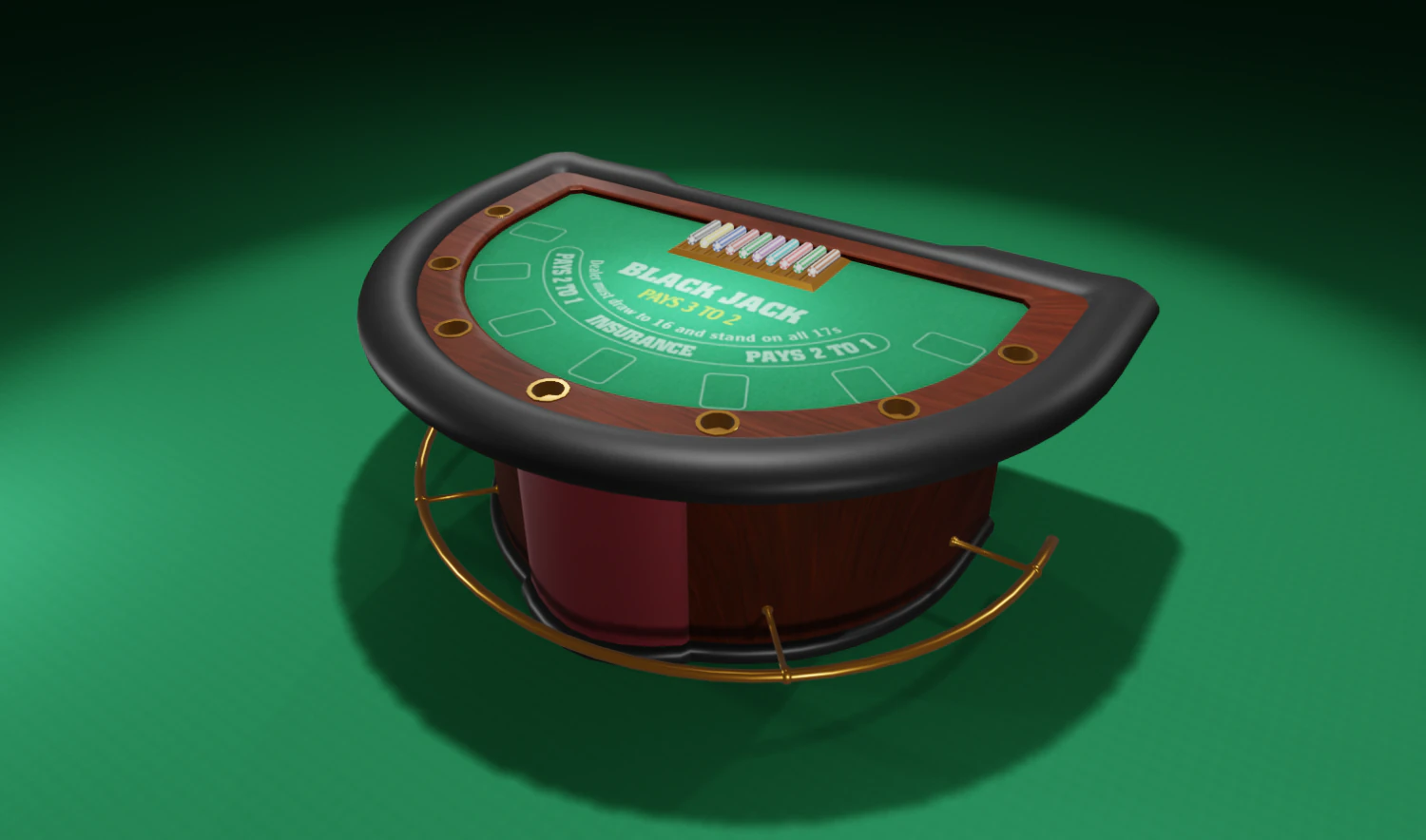 tavolo del blackjack Modello 3D .c4d .max .obj .3ds .fbx .stl .blend 
