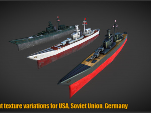 wwii battleship pack 3D 모델