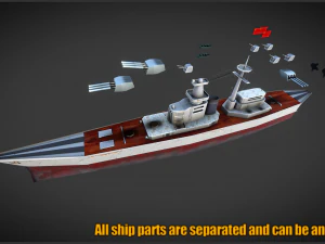 wwii battleship pack 3D Model