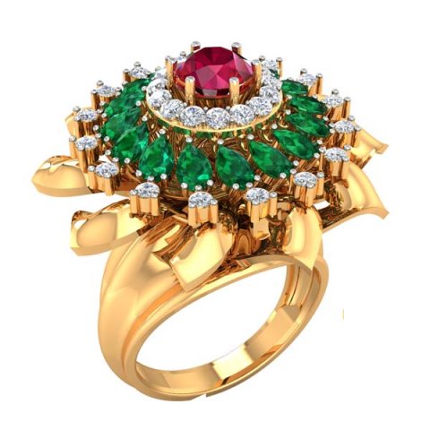 cocktail ring for ladies 3D Модель .c4d .max .obj .3ds .fbx .stl .blend 