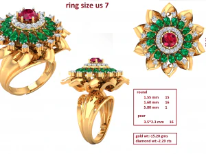 cocktail ring for ladies 3D Model