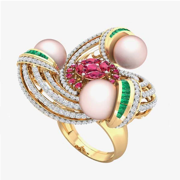 cocktail ring for ladies 3D Model .c4d .max .obj .3ds .fbx .stl .blend 
