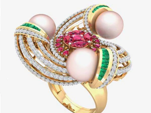 여성용 칵테일 반지 3D 모델