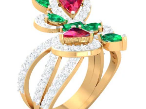 anello da cocktail per donna Modello 3D