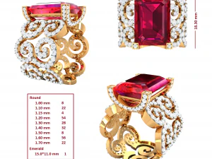 cocktail ring for ladies 3D Model