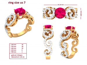 cocktail ring for ladies 3D 模型