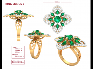 cocktail ring for ladies 3D Model