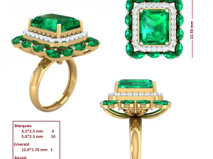 cocktail ring for ladies 3D Model