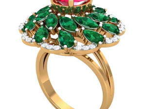 anel de coquetel para mulheres Modelo 3D