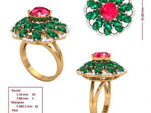 cocktail ring for ladies 3D 모델