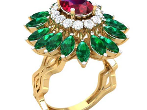 anel de coquetel para mulheres Modelo 3D