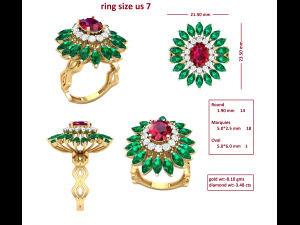 cocktail ring for ladies 3D मॉडल