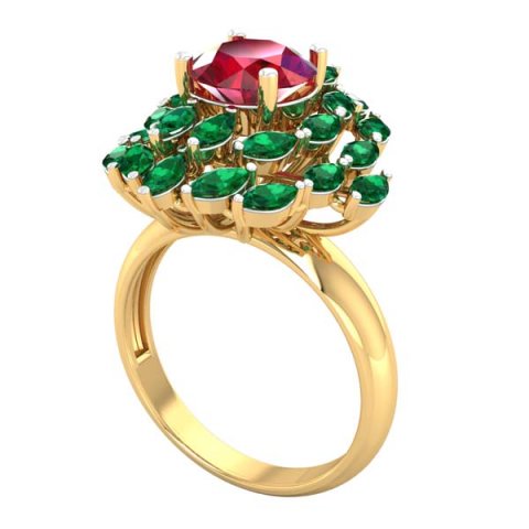 cocktail ring for ladies 3D Model .c4d .max .obj .3ds .fbx .stl .blend 
