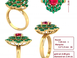 cocktail ring for ladies 3D Model